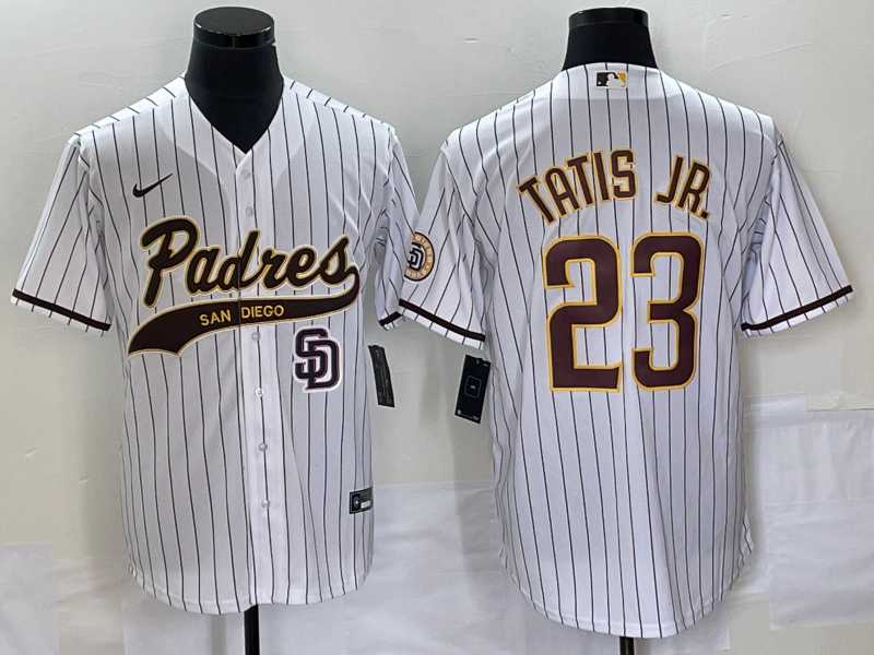 Men's San Diego Padres #23 Fernando Tatis Jr White NEW 2023 Cool Base Stitched Jersey,We sell and wholesale Men's San Diego Padres #23 Fernando Tatis Jr White NEW 2023 Cool Base Stitched Jersey on line form chian!